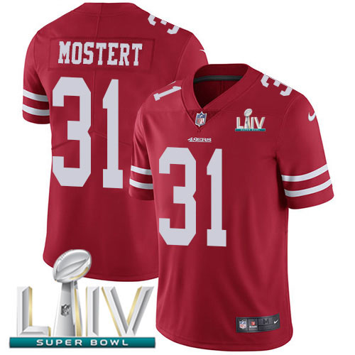 San Francisco 49ers Nike 31 Raheem Mostert Red Super Bowl LIV 2020 Team Color Men Stitched NFL Vapor Untouchable Limited Jersey